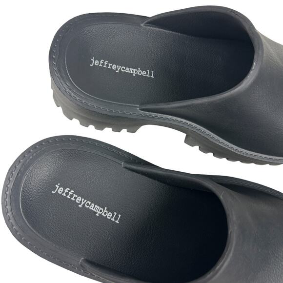 Free People X Jeffrey Campbell Bae Platform Black Rubber Lugged Sole Mules 9 - Picture 5 of 6